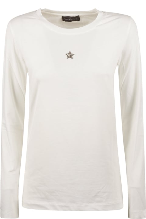 Lorena Antoniazzi for Women Lorena Antoniazzi Star Applique Round Neck Long-sleeved T-shirt