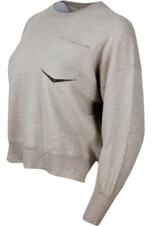 Brunello Cucinelli Clothing for Women Brunello Cucinelli Long-sleeved Crewneck Sweater In Fine Cashmere
