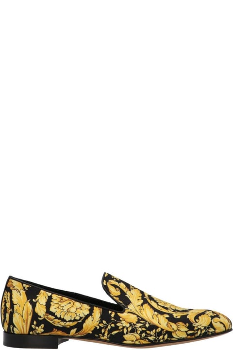 Versace Loafers & Boat Shoes for Men Versace Baroque Pattern Pointed Toe Loafers