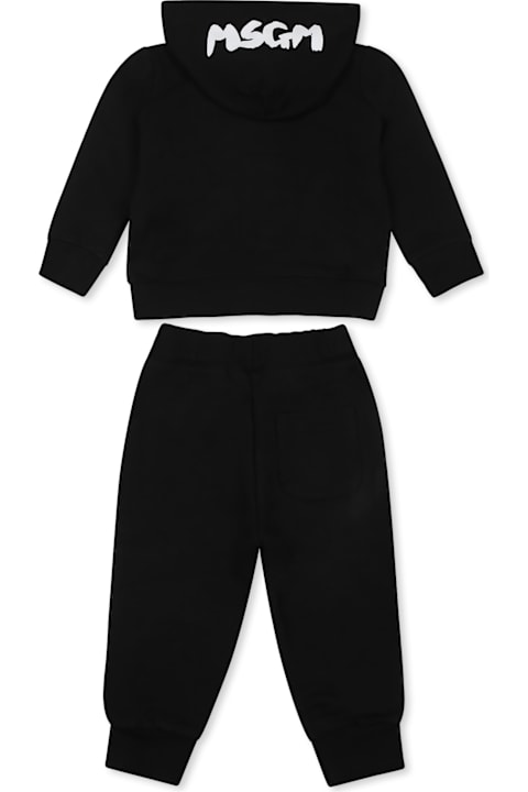 MSGM for Baby Girls MSGM Black Suit For Babykids With Logo