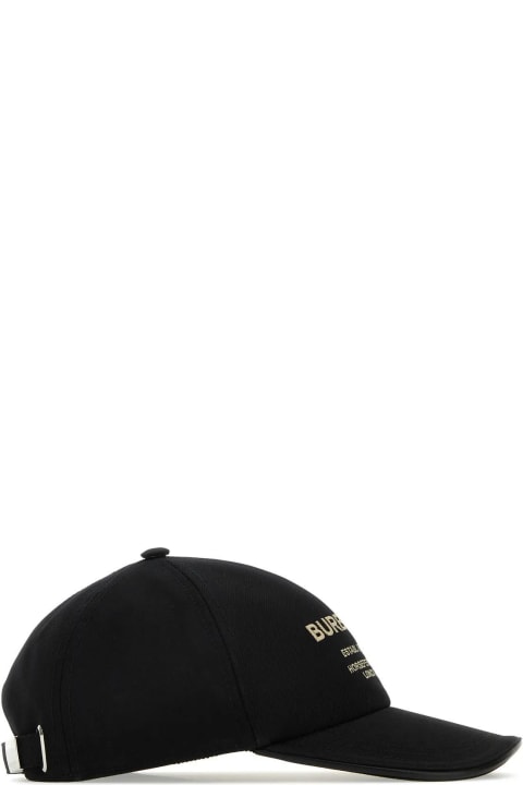 Burberry Hats for Men Burberry Black Cotton Baseball Cap