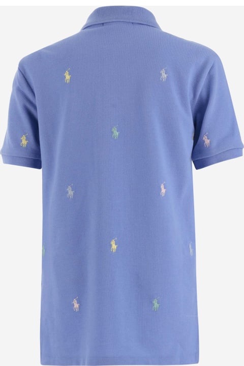 ベビーボーイズ Polo Ralph LaurenのTシャツ＆ポロシャツ Polo Ralph Lauren Cotton Polo Shirt With All-over Logo