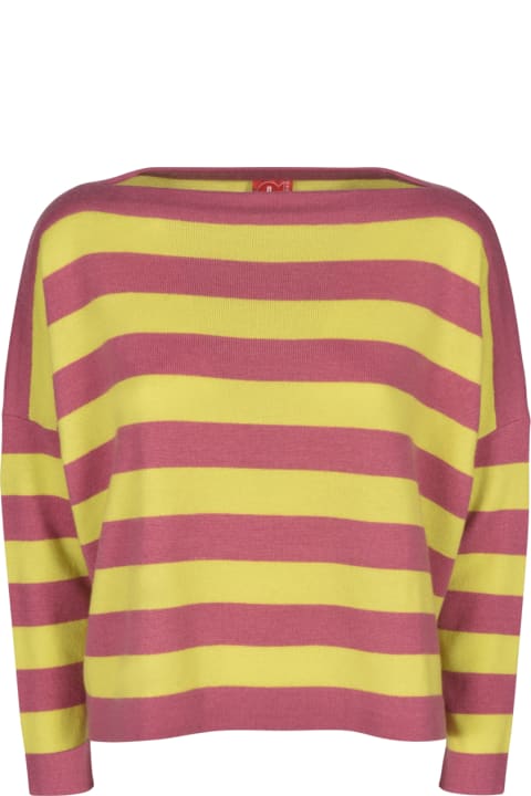 Wide Neck Striped Sweater