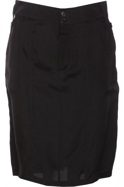 Saint Laurent for Women Saint Laurent Button Detailed Pencil Skirt