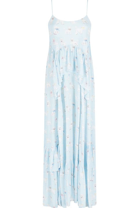 Fiorucci for Kids Fiorucci Poodle Print Ruffled Maxi Dress