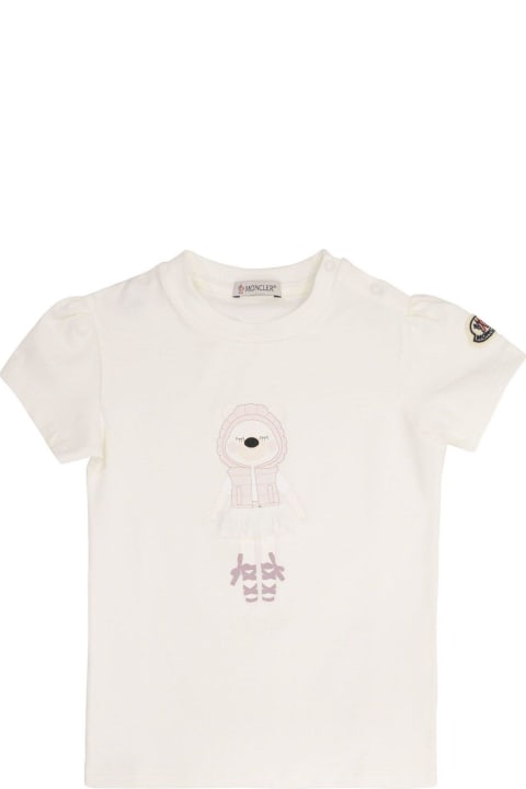 Moncler T-Shirts & Polo Shirts for Baby Girls Moncler Teddy Bear Motif T-shirt