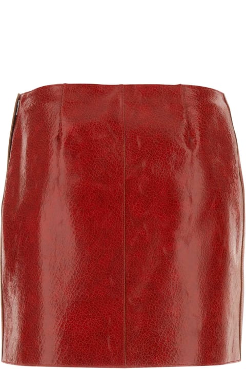 Prada Coats & Jackets for Women Prada Red Leather Mini Skirt