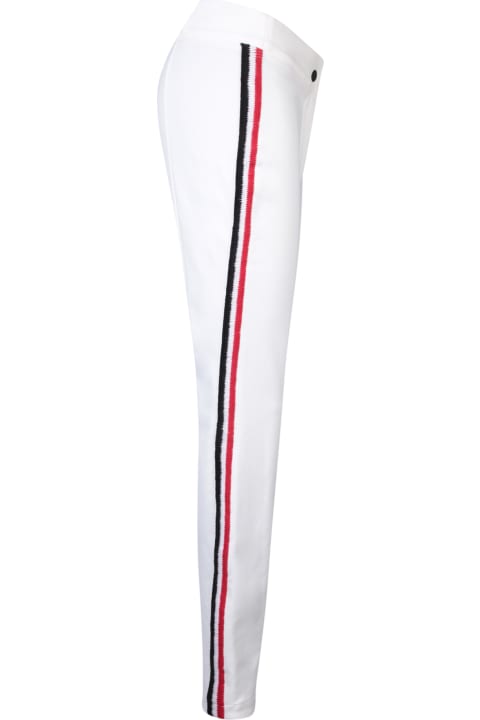 Moncler Grenoble Pants & Shorts for Women Moncler Grenoble White Trousers With Embroidered Side Bands