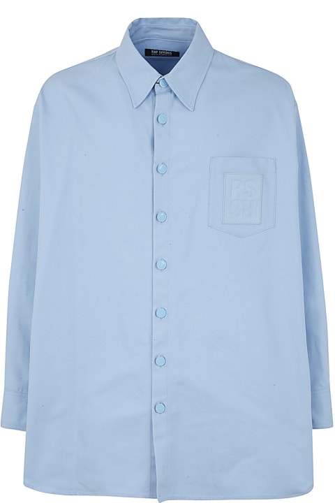 Raf Simons Shirts for Men Raf Simons Oversized Denim Shirt With Leather Patch
