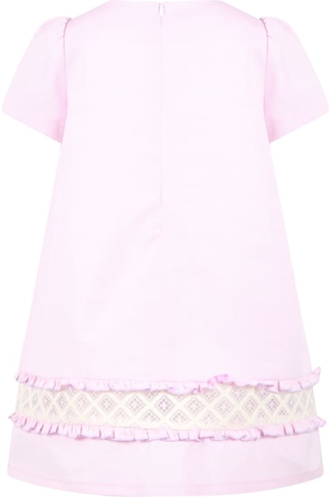 Dresses for Girls Simonetta Pink Dress For Girl With Lace Details