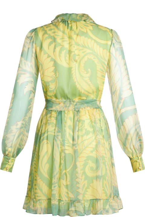 Clothing for Women Etro Green Printed Mini Dress