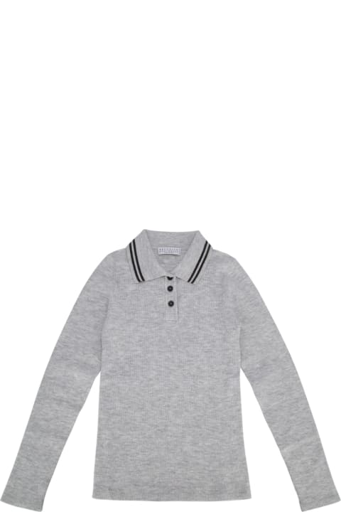 Sale for Kids Brunello Cucinelli Polo Sweater