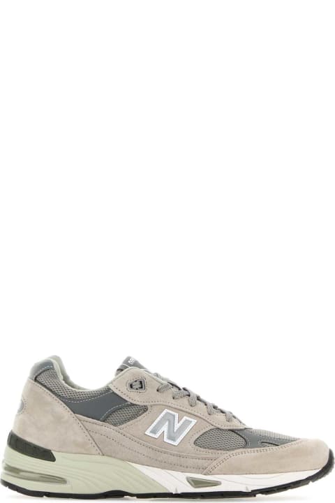 New Balance for Men New Balance Dove Grey Mesh And Suede 991v1 Sneakers