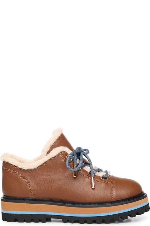 Coccinelle Leather And Faux Fur Desert Boot