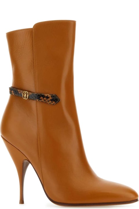 Bally Boots for Women Bally Caramel Leather Odeya Ankle Boots