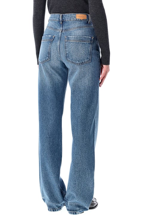 Homeware Sessùn Blue Stonewash Straight-leg Jeans With Relaxed Fit