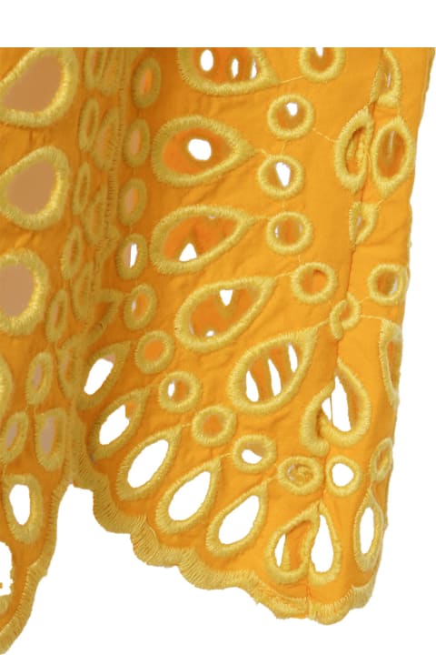 Bottoms for Girls Stella McCartney Kids Yellow Skirt With Lace