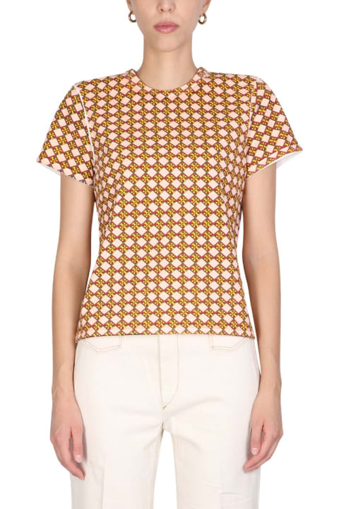 Tory Burch Topwear for Women Tory Burch T-shirt With All Over Logo Print