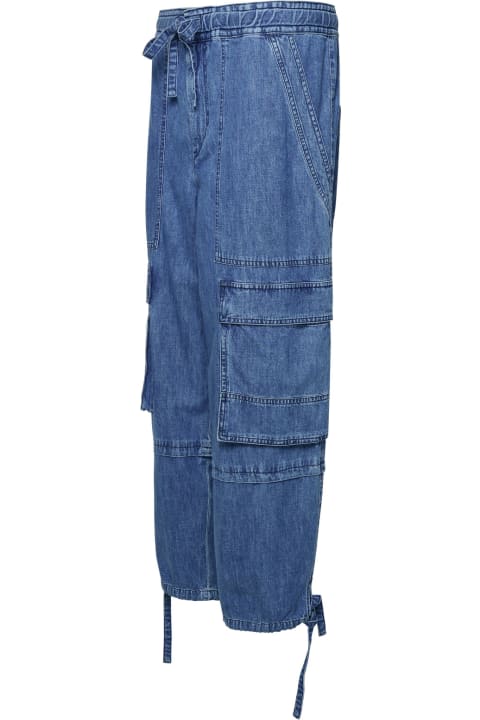 ウィメンズ Marant Étoileのパンツ＆ショーツ Marant Étoile 'ivy' Blue Cotton Cargo Pants