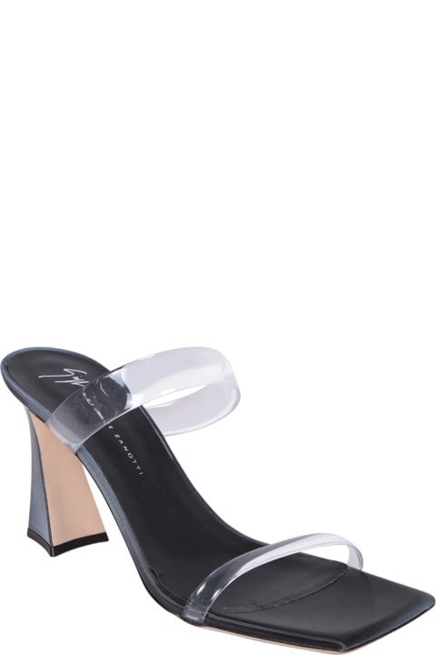 Fashion for Women Giuseppe Zanotti Square Heel Anthracite Gray Sandals