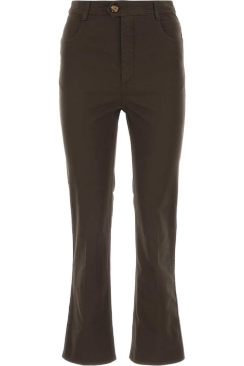 Saint Laurent Clothing for Women Saint Laurent Dark Brown Cotton Pant