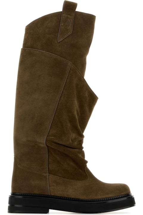 The Attico Mud Suede Passeggiata Boots