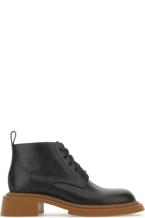 Loewe Men Loewe Black Leather Ankle Boots