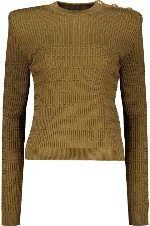 Balmain Sweaters for Women Balmain Long Sleeve Crew-neck Sweater