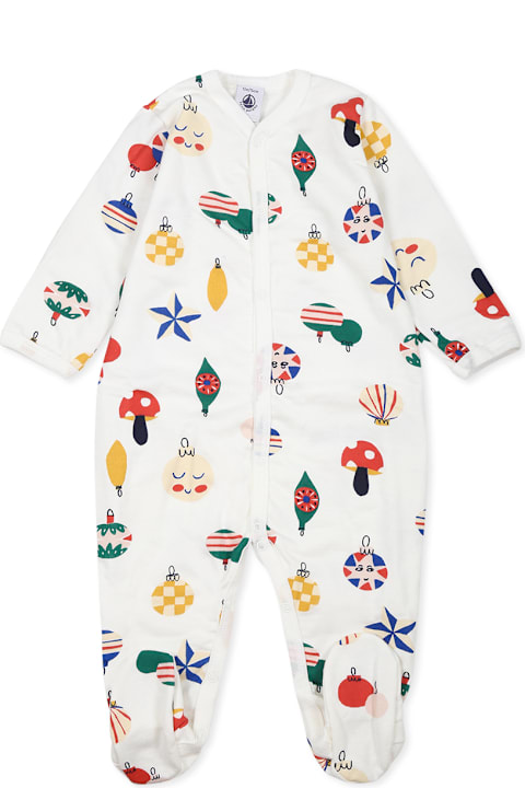 Petit Bateau for Kids Petit Bateau White Babygrow For Babykids With Christmas Print