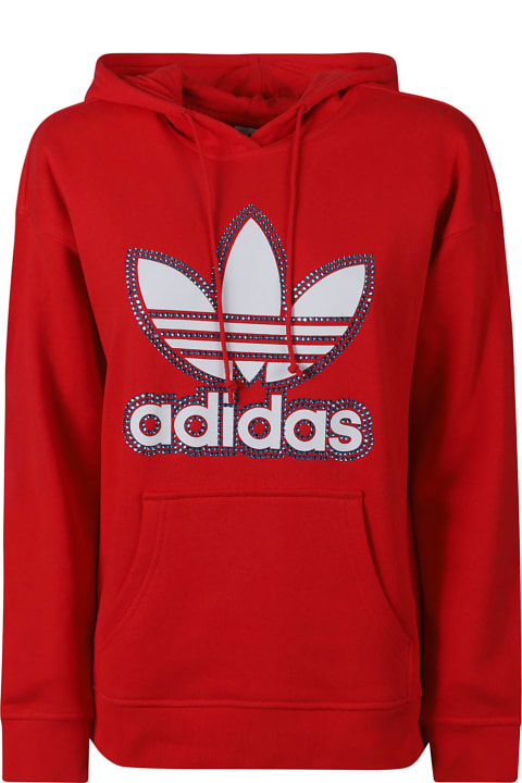 ウィメンズ Adidasのフリース＆ラウンジウェア Adidas Logo Embellished Hoodie