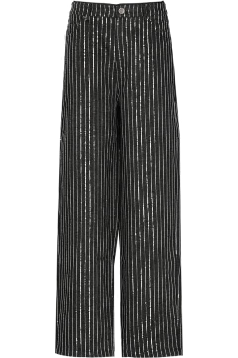 Rotate by Birger Christensen Women Rotate by Birger Christensen Twill Trousers With Paillettes