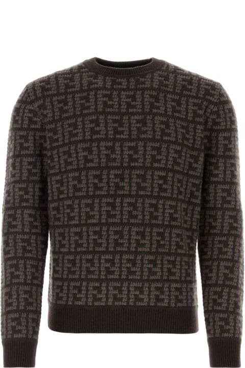 Fendi Menのセール Fendi Embroidered Cashmere Sweater