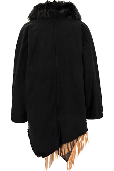 Bazar Deluxe Clothing for Women Bazar Deluxe Black Stretch Cotton Parka
