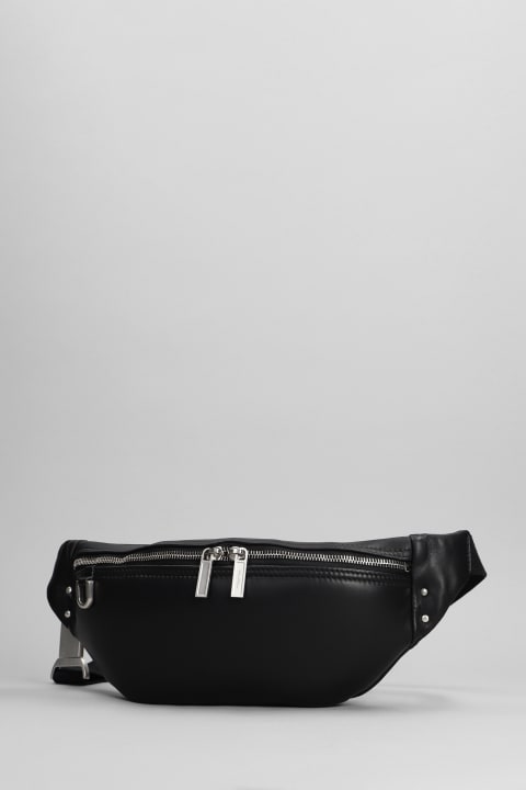 Shoulder Bags for Men Rick Owens Geo Bumbag Waist Bag In Black Leather