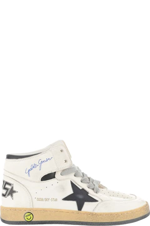 Golden Goose Shoes for Girls Golden Goose White Calf Leather Sneakers