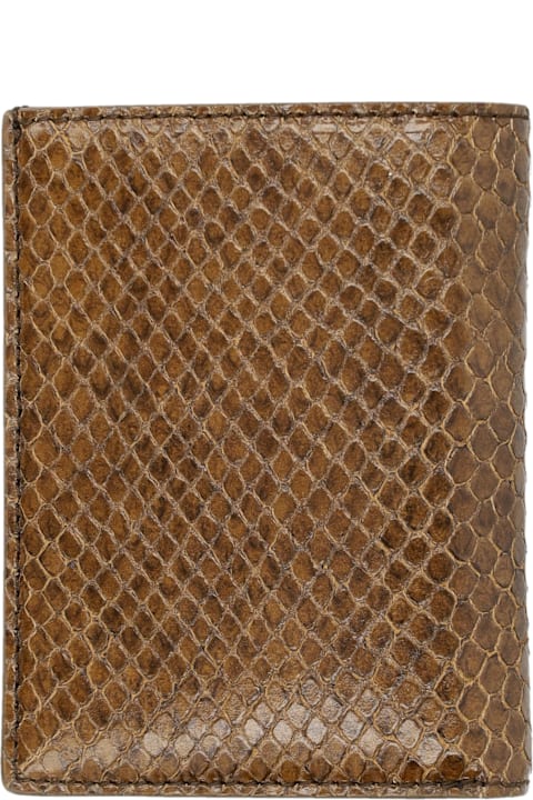 Tom Ford Wallets for Men Tom Ford Small Snake Embossed Leather Folding Cardholder