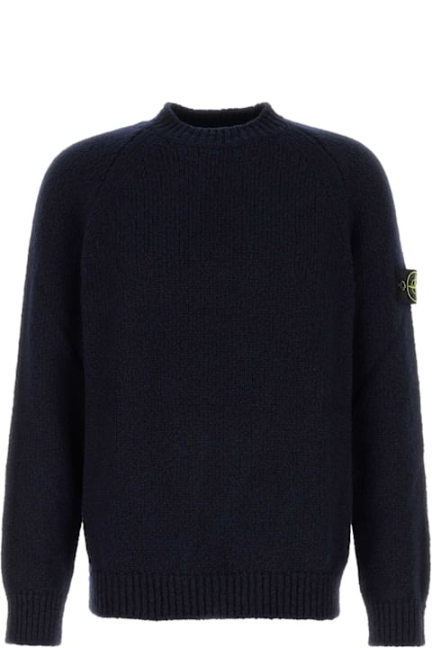 Stone Island for Women Stone Island Midnight Blue Wool Blend Sweater