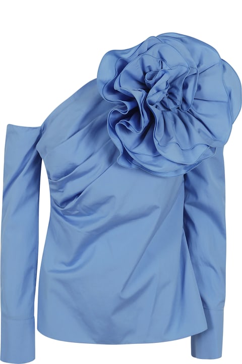 Balmain Clothing for Women Balmain Large Rose Popeline Shirt