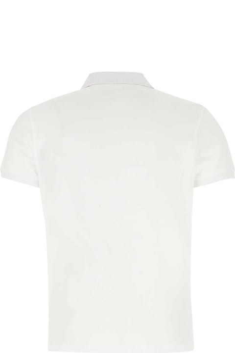メンズ トップス Moncler White Piquet Polo Shirt