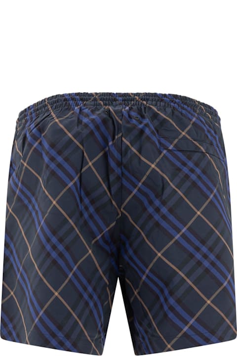 Burberry Swimwear for Men Burberry Checkered Drawstring Swim Shorts
