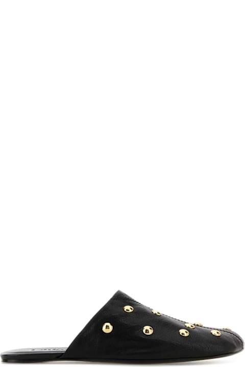 Chloé Black Leather Rita Slippers