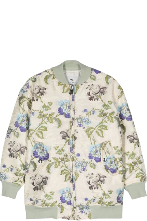 Etro Coats & Jackets for Girls Etro Jacquard Bomber Jacket With Flowers