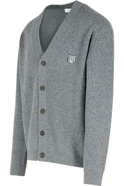 Homeware Maison Kitsuné Grey Wool Blend Cardigan