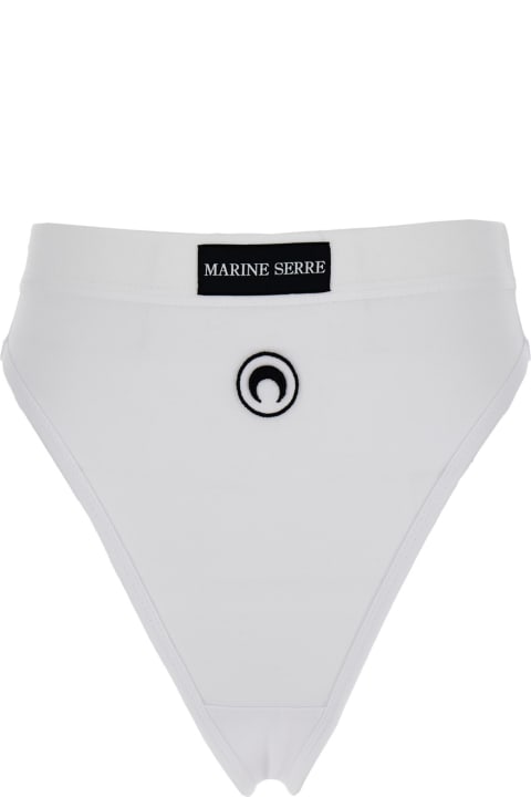 Marine Serre Underwear & Nightwear for Women Marine Serre White Briefs With 'crescent Moon' Logo In Cotton Woman