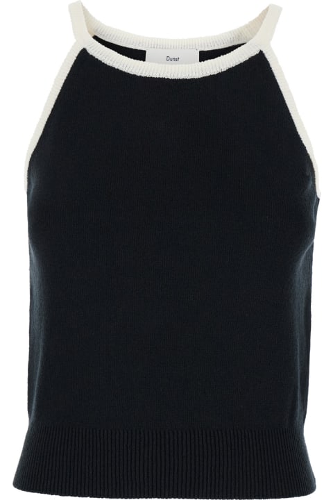 Dunst Topwear for Women Dunst Black Knit Halterneck Top In Cotton Blend Woman