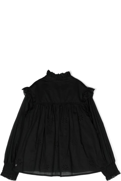 Chloé Topwear for Girls Chloé Black Cotton Shirt