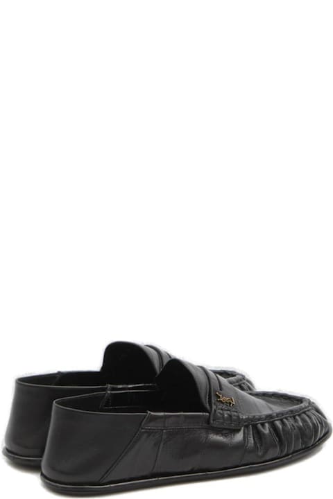 メンズ Saint Laurentのシューズ Saint Laurent Logo Plaque Slip-on Loafers