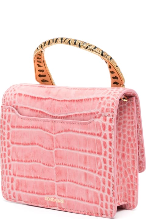 Roberto Cavalli Totes for Women Roberto Cavalli Rose Pink Roar Tote Bag
