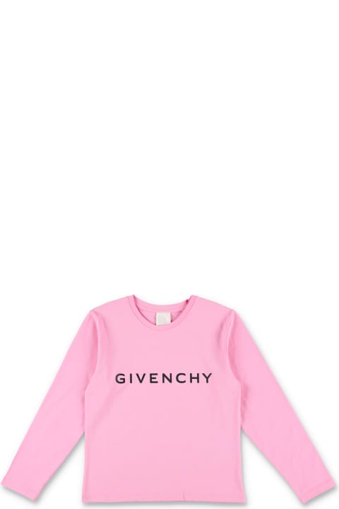 Givenchy لـ بنات Givenchy Kid - Long Sleeves Logo T-shirt