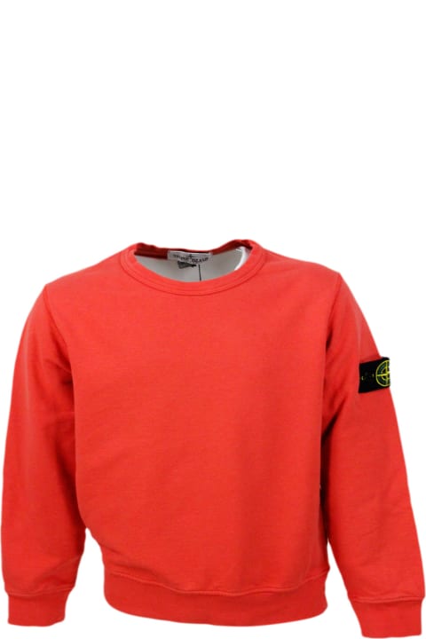 Stone Island for Kids Stone Island Cotton Sweatshirt With Crew Neck And Logo On The Sleeve